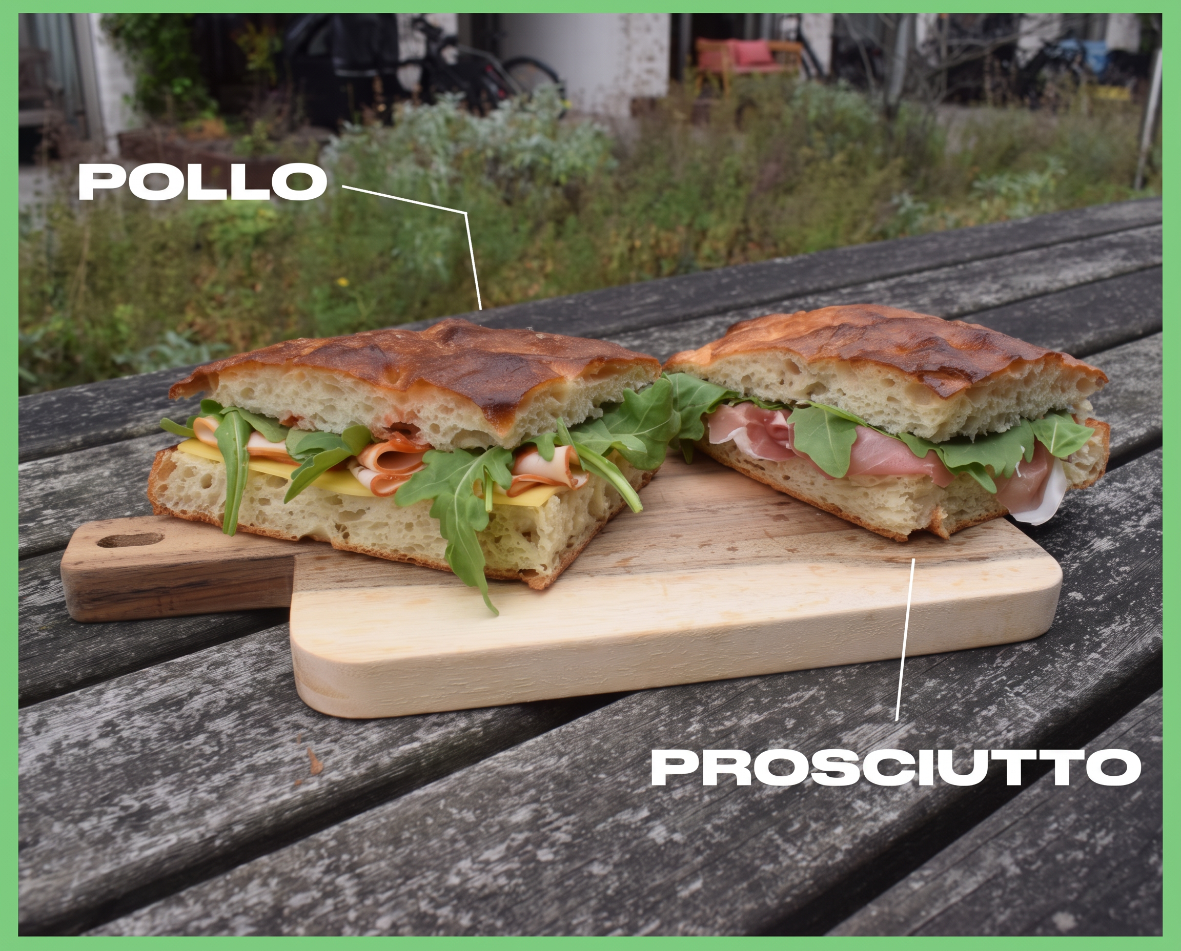 Fresh Italian focaccia sandwiches